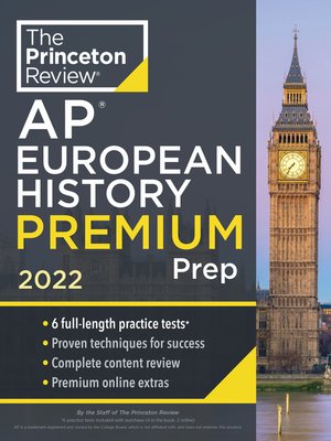 cover image of Princeton Review AP European History Premium Prep, 2022